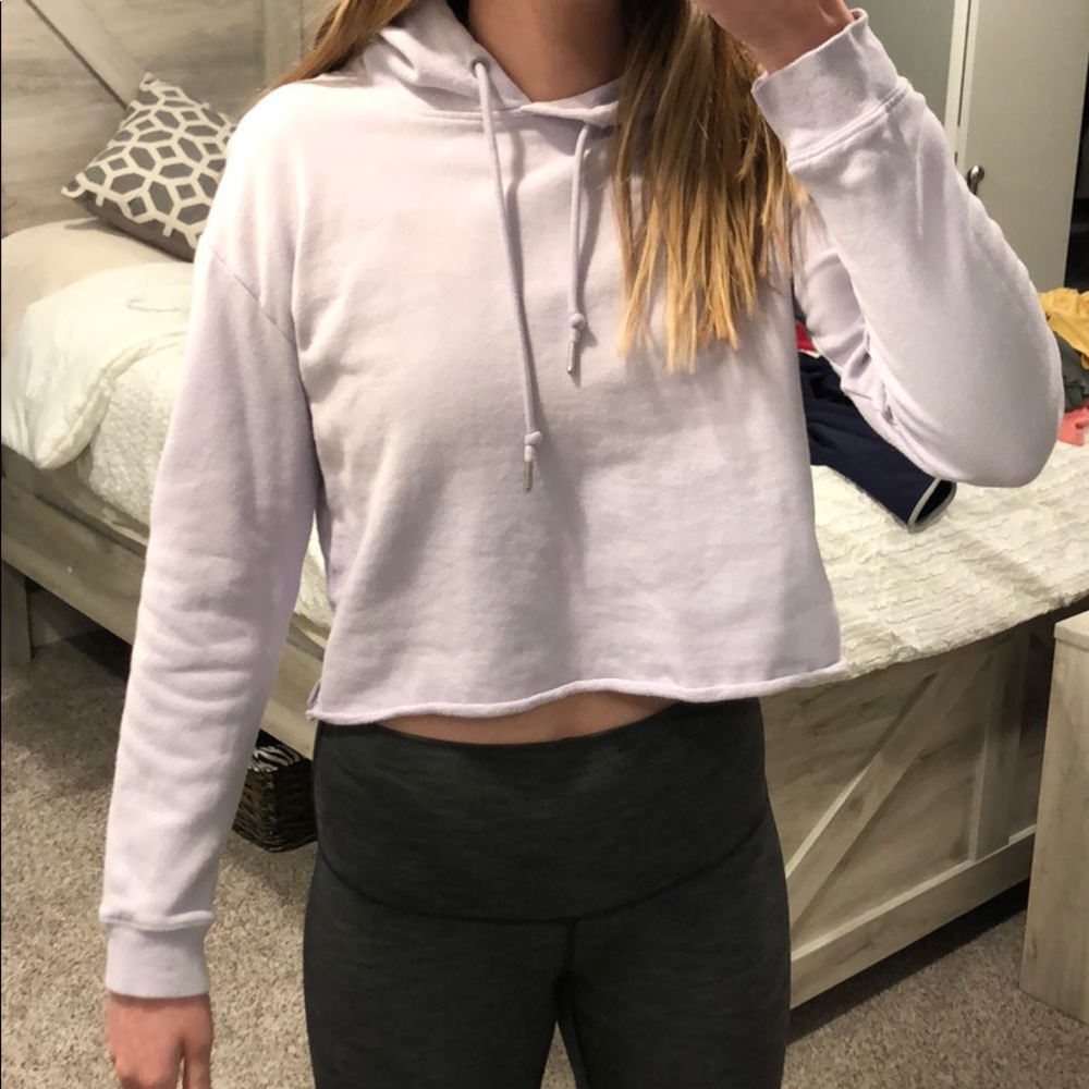Purple cropped hoodie